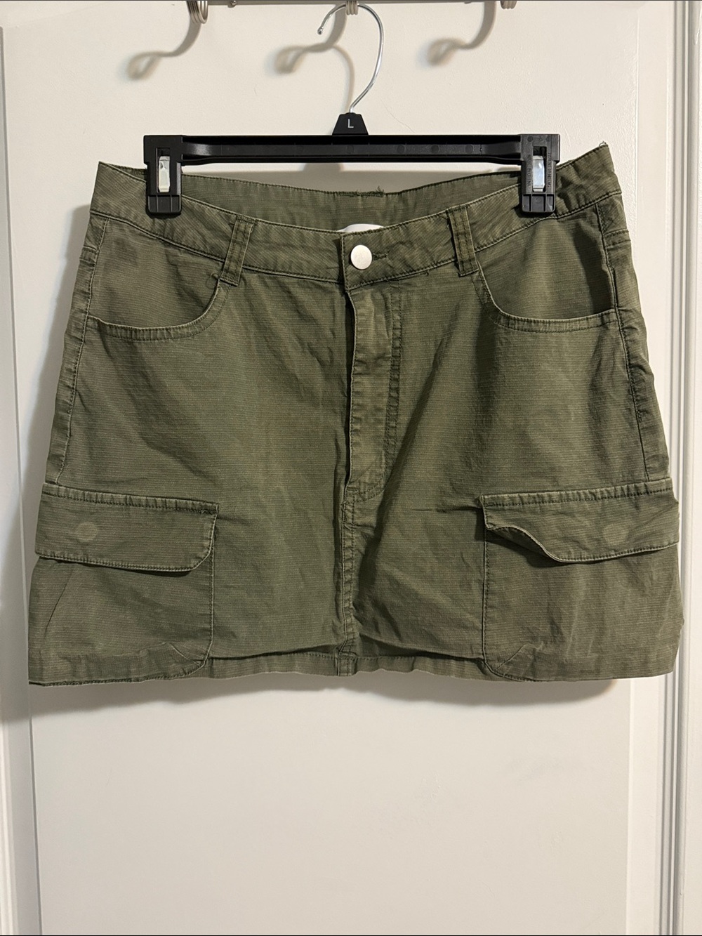 Altar'd State Olive Utility Cargo Mini Skirt-Style Shorts